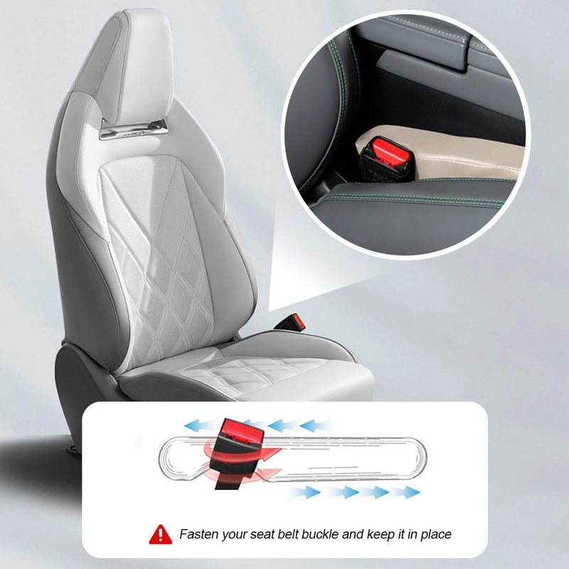 Mandark Car Seat Gap Filler, 2PCS Leather Vehicle Gap Stopper to Fill Between Seat and Console, Automotive Crevice Plug Blocker Accessories from Dropping, Universal for SUV, Sedan, Truck (Beige) - Image 3